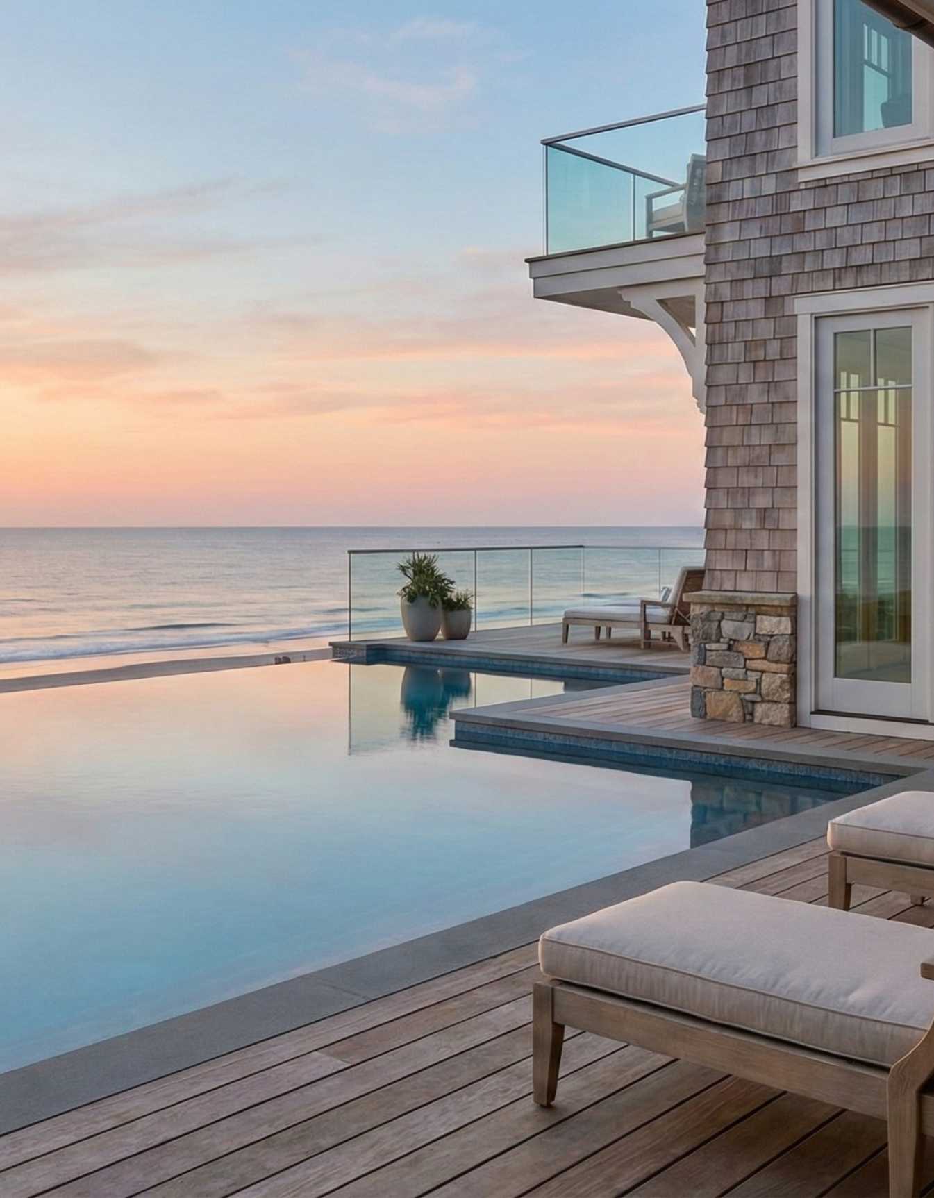 Oceanfront home exterior and pool in Charleston, South Carolina